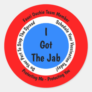 Fauci Ouchie Vaccinatie Ik heb de Jab Ronde Sticker