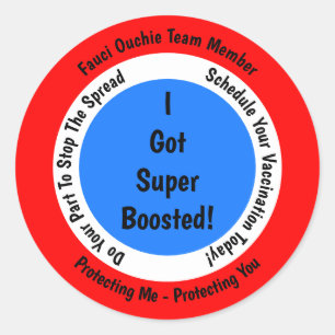 Fauci Ouchie Vaccinatie ik kreeg superBooster Ronde Sticker