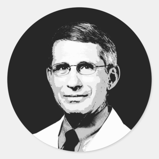 FAUCI RONDE STICKER (Voorkant)