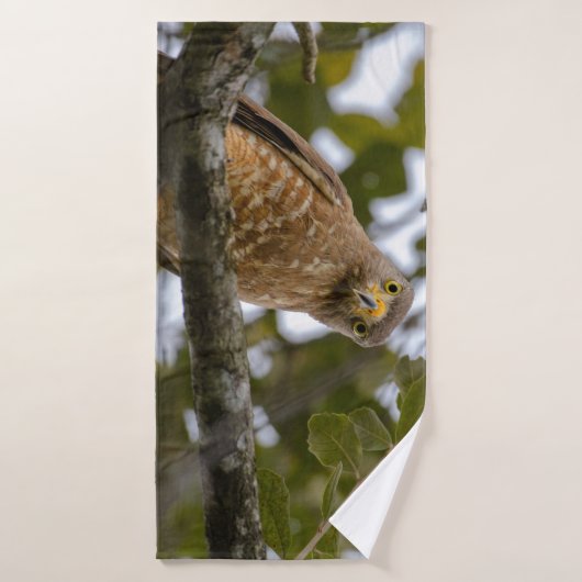 Faucon de bord de route, photo Brown d'oiseaux (Serviette de bain)