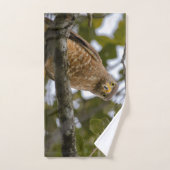 Faucon de bord de route, photo Brown d'oiseaux (Serviette à main)