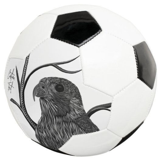 Faucon pèlerin dans les branches de l'arbre avec é (3/4)