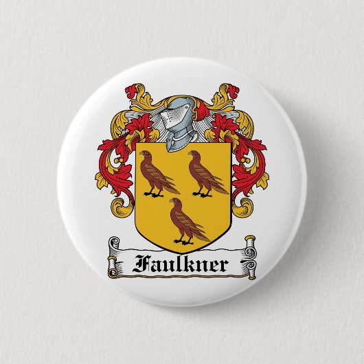 Faulkner Family Crest Ronde Button 5,7 Cm (Voorkant)