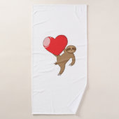 Faultier mit Herz "Ich liebe Faultiere" Badhanddoek (Badhanddoek)