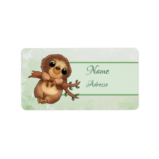 Faultier personalisiert etiket (Voorkant)