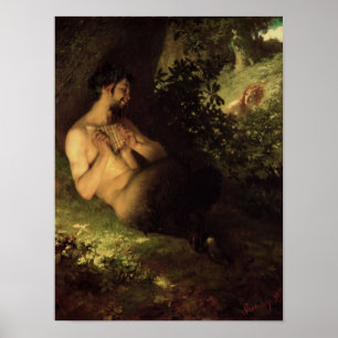 Faun en Nymph, 1868 Poster