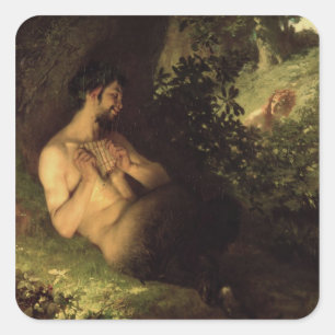 Faun en Nymph, 1868 Vierkante Sticker