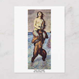 Faun en Nymph door Stuck Franz von Briefkaart