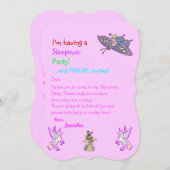 Faun et Unicorn Sleepover ou autre invitation de p (Devant / Derrière)