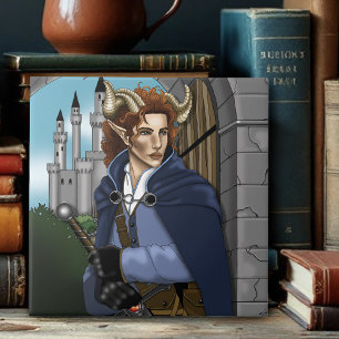 Faun Gehoornde Fae Fantasie Tegeltje
