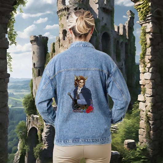 Faun Horned Fae Fantasy  Denim Jacket