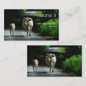 Faune - deux vaches sur le carte de visite de (Devant / Derrière)