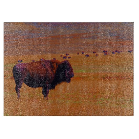 Faune en verre de Buffalo de planche à découper (Devant)