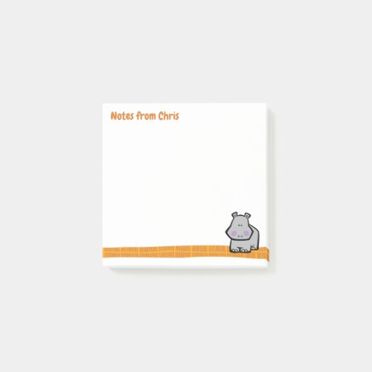 Faune Hippo Post-It Notes (Devant)