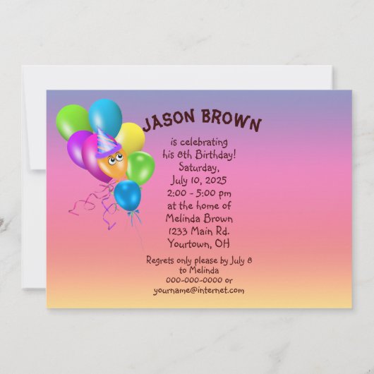 Faune Jungle Animaux Anniversaire Invitation (Dos)