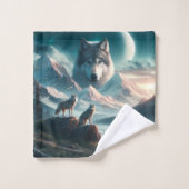 Faune Loups à l'aube  (Gant de toilette)