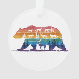 Faune Ourson Vintage – Silhouette de Forêt Rétro