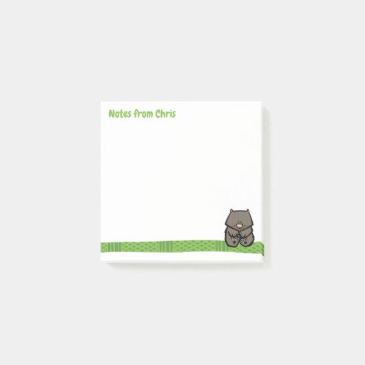 Faune Wombat Post-It Notes (Devant)