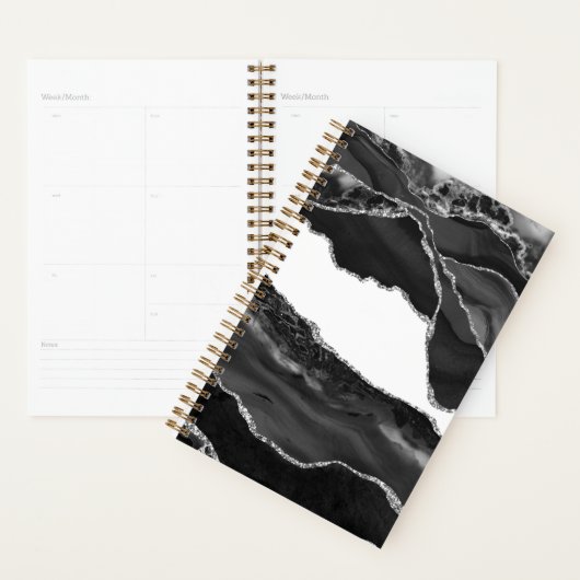 Fausse Agate Marbrée Noir Blanc Pierre Moderne Ten (Devant avec enveloppe)