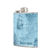 Fausse carte de l'ancien monde, flasque à hip flas (Gauche)