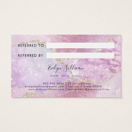 fausse carte de référence de l'effet pearlescent (Dos)