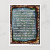 Fausse carte postale Accusations (Devant)