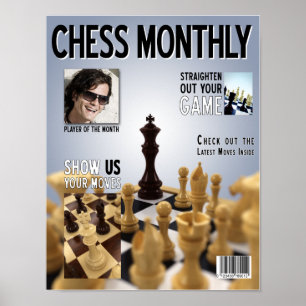 Fausse couverture de magazine d'échecs - affiche