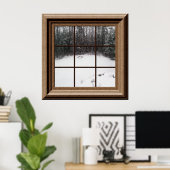 Fausse Fenêtre Poster La Scène De Neige D'Hiver Av (Bureau à domicile)