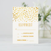 fausse feuille d'or confetti mariage cartes RSVP (Debout devant)