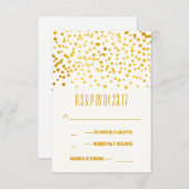 fausse feuille d'or confetti mariage cartes RSVP (Devant / Derrière)