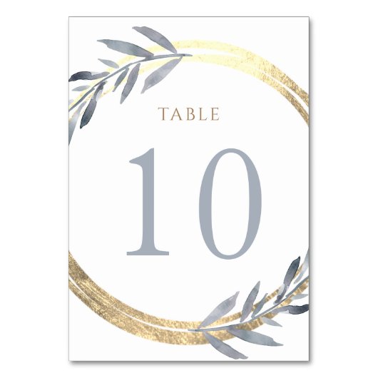 fausse feuille et bleu poussiéreux Numéro de table (Dos)