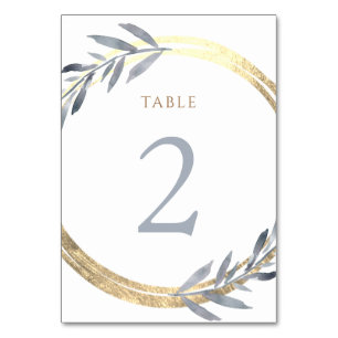 fausse feuille et bleu poussiéreux Numéro de table