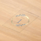 fausse feuille métallique et numéro de table bleu (Poser)