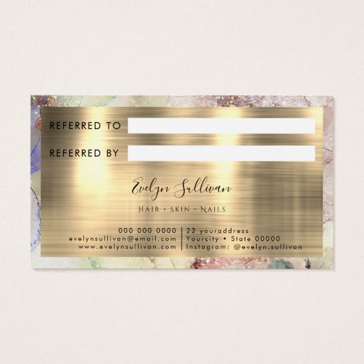 fausse parties scintillant aquarelle et Gold Foil  (Dos)