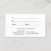 fausse parties scintillant noire gouttes carte cad (Dos)