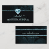 Fausse pierre bleue de coeur de carte de visite de (Devant / Derrière)