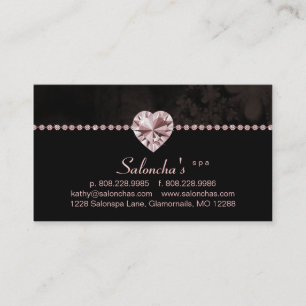 Fausse pierre de coeur de rose de carte de visite