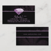 Fausse pierre de coeur pourpre de carte de visite (Devant / Derrière)