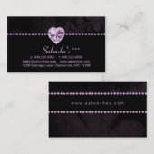 Fausse pierre de coeur pourpre de carte de visite (Devant / Derrière)