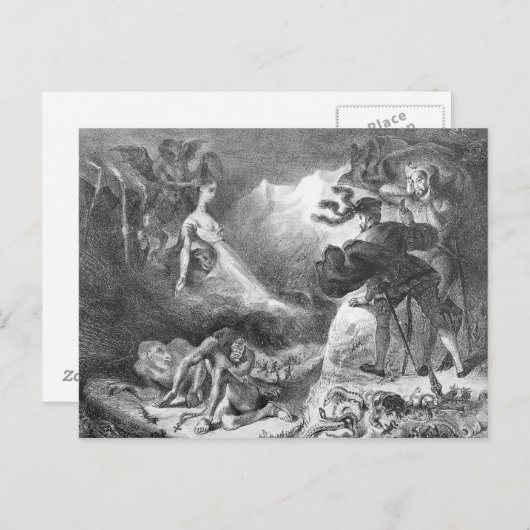 Faust en Mephistopheles van de heksen Briefkaart (Voorkant / Achterkant)