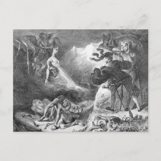 Faust en Mephistopheles van de heksen Briefkaart (Voorkant)