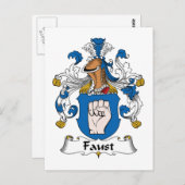 Faust Family Crest Briefkaart (Voorkant / Achterkant)