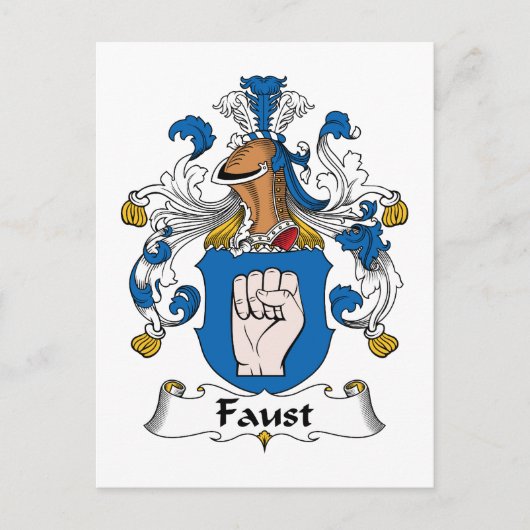 Faust Family Crest Briefkaart (Voorkant)