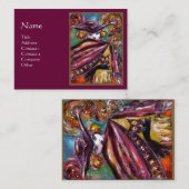 FAUST / mysterieus masker met kippen , Paars Visitekaartje (Voorkant / Achterkant)