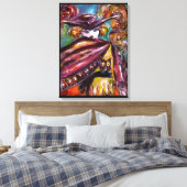 FAUST/mysterieus masker met Tricorn en Owl Canvas Afdruk (Insitu (Slaapkamer))