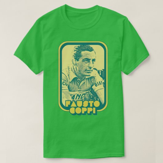 Fausto Coppi Retro Fietsen Fan Art Design T-shirt (Design voorkant)