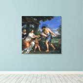Faustulus verroeit Romulus en Remus Canvas Afdruk (Insitu (Houten vloer))