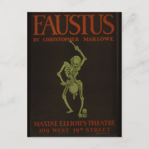 Faustus Poster  Retro Skeleton Briefkaart