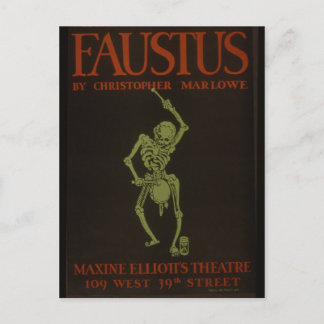 Faustus Poster  Retro Skeleton Briefkaart