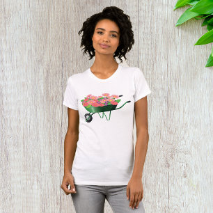 Fauteuil Roulant Plein De Fleurs T-shirt Femme